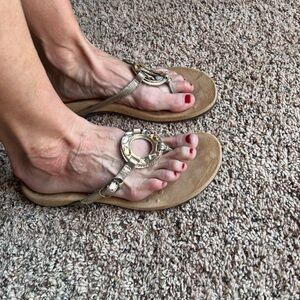 Vionic Ricci Gold Orthotics Sandals Size 8